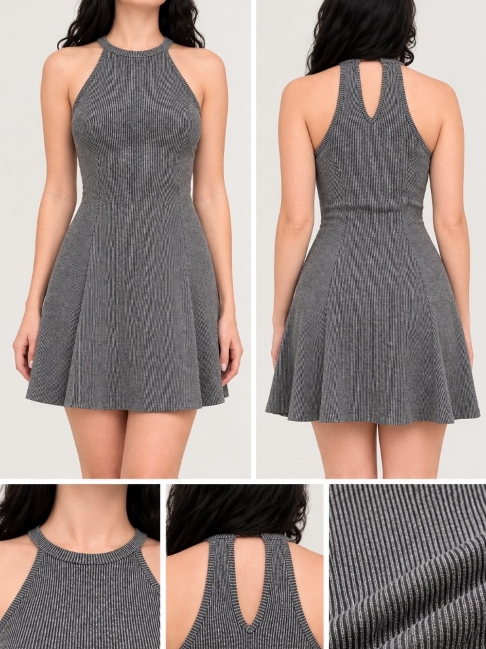 Grey Halterneck Dress